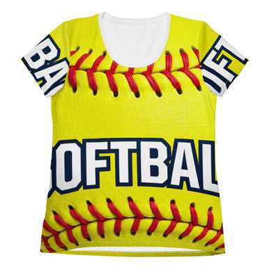 Women's athletic t-shirt softball print