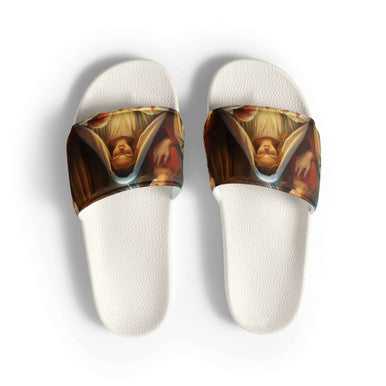 Mens slides manger scene printed slippers