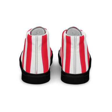 Men’s high top canvas shoes Red stripes