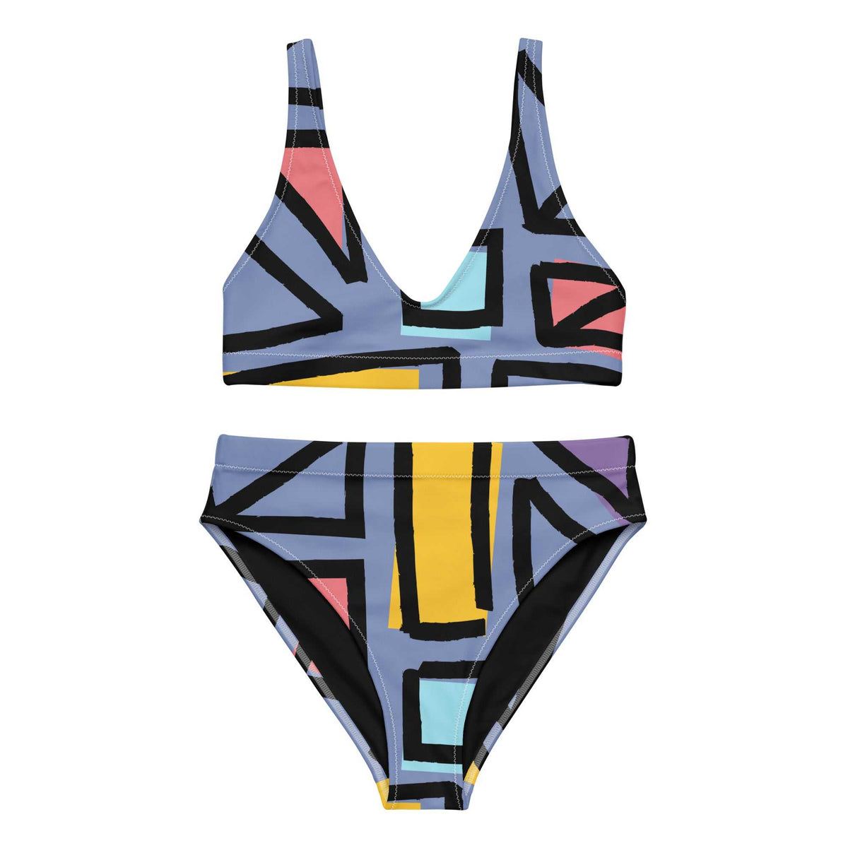 Recycled High-Waisted Bikini for Sustainable Beach Fashion