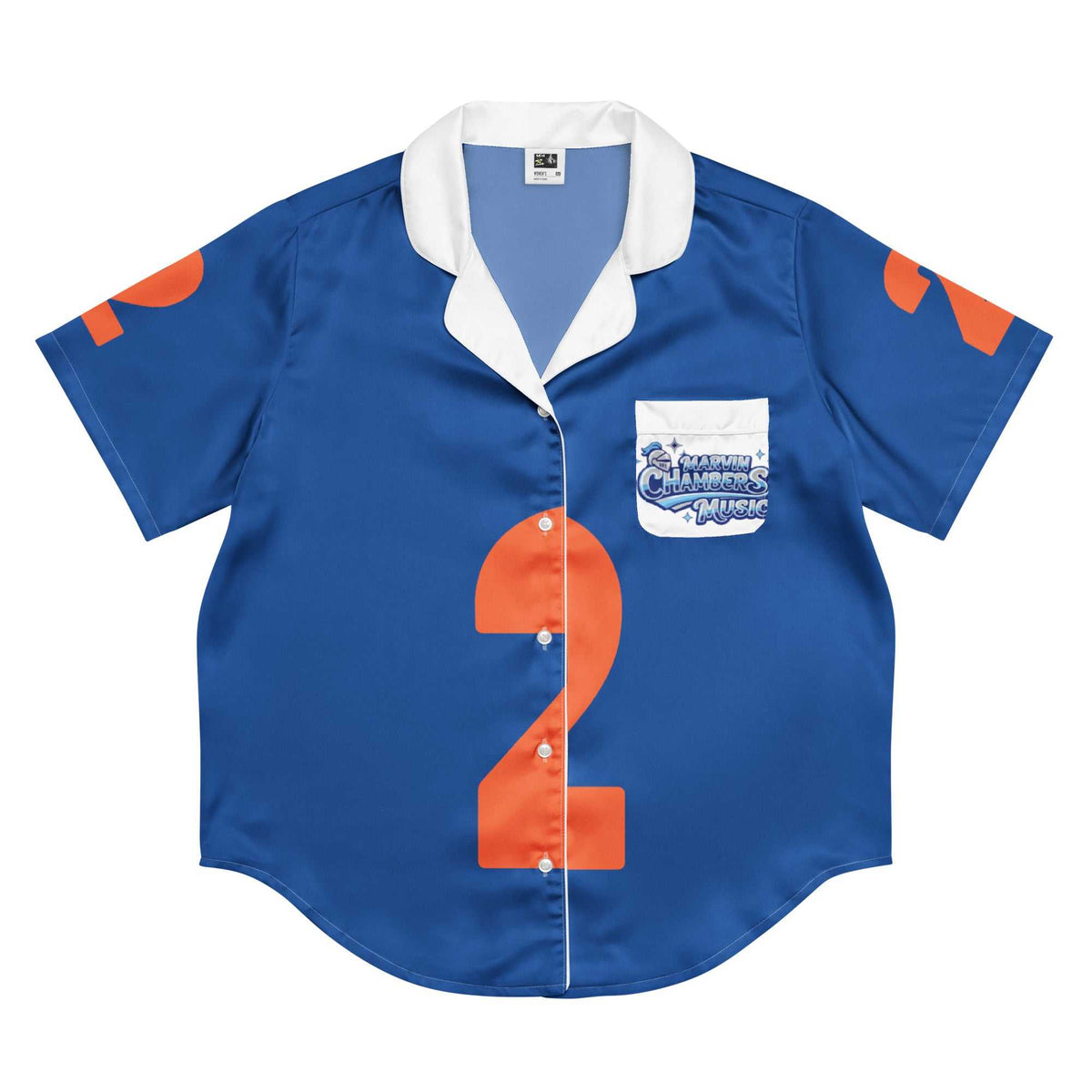 All-over print women’s short sleeve pajama top - Blue number 2