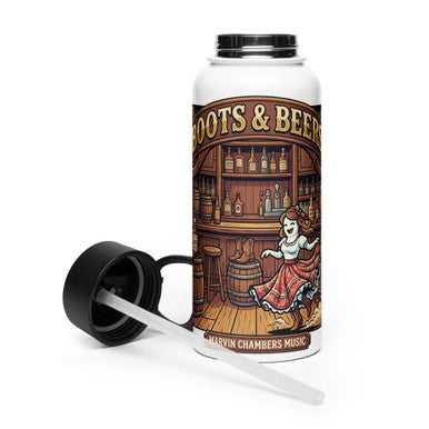 Boots and Beers Stainless Steel Water Bottle with a Straw Convenient Hydration