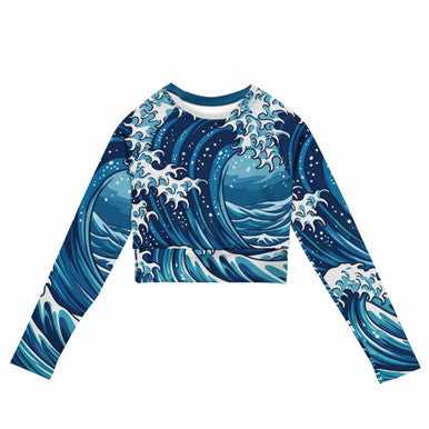 Long Sleeve Crop Top for Swimming, Sports & Everyday Wearb