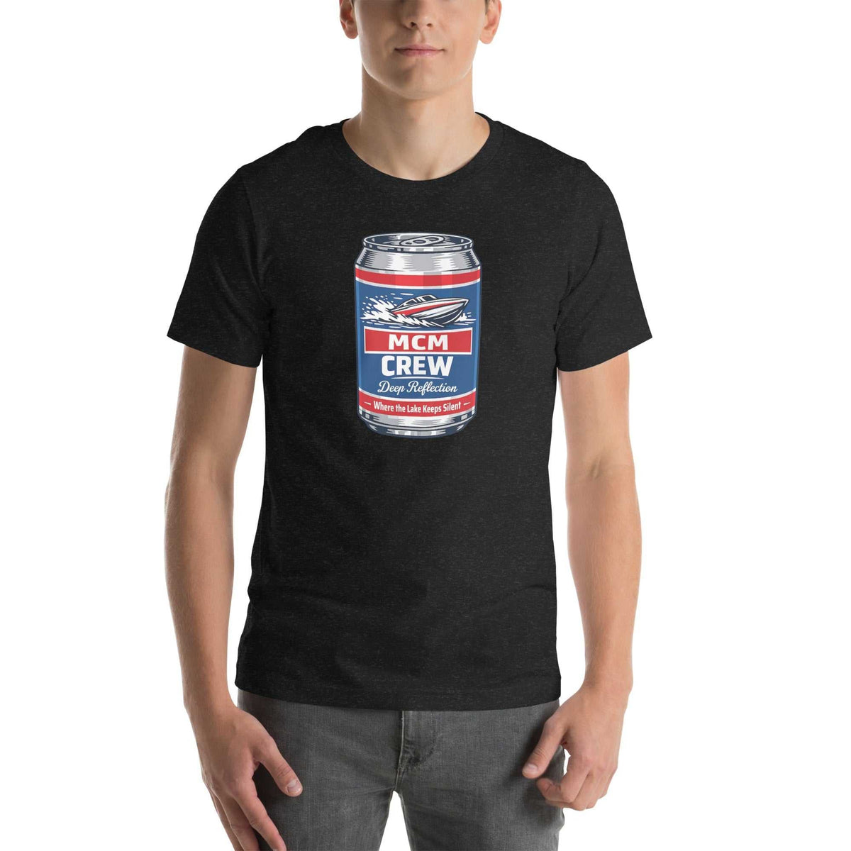 Marvin Chambers Music Crew T-shirt in black with a short-sleeve crew neck and colorful retro beverage can graphic