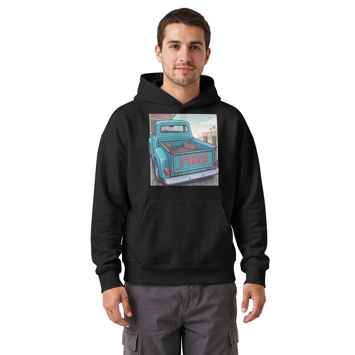 Unisex relaxed mid-weight hooded sweatshirt - Ford Truck